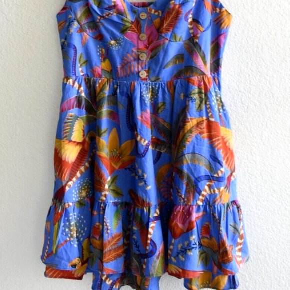 Farm Rio Blue Macaw Party Mini Dress - Picture 5 of 10